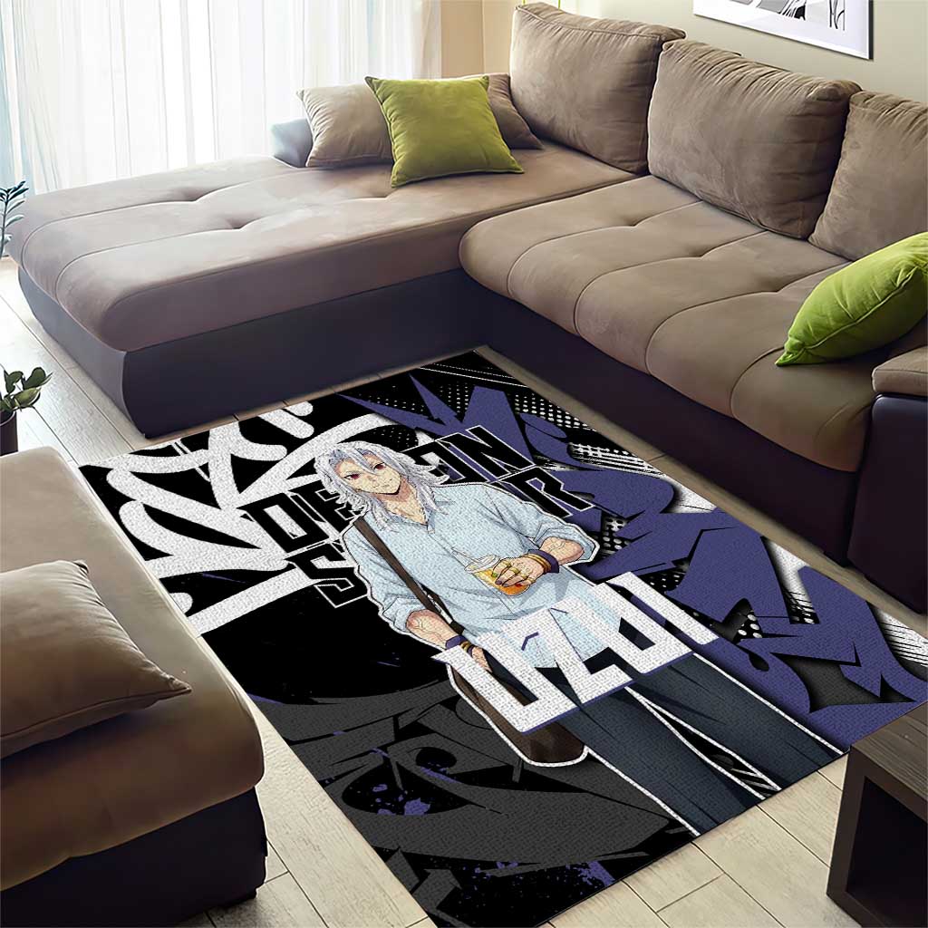 Uzui Tengen Demon Slayer Area Rug Purple & Black Graffiti Anime