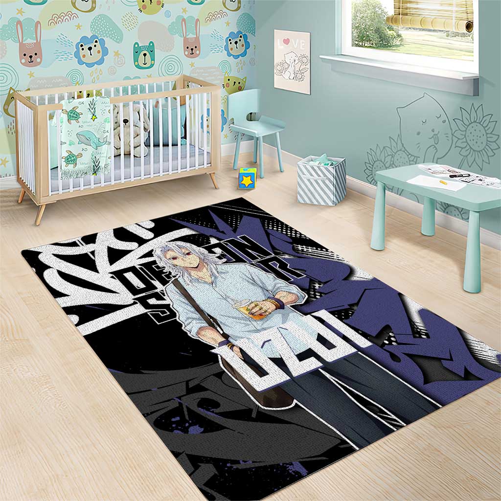 Uzui Tengen Demon Slayer Area Rug Purple & Black Graffiti Anime