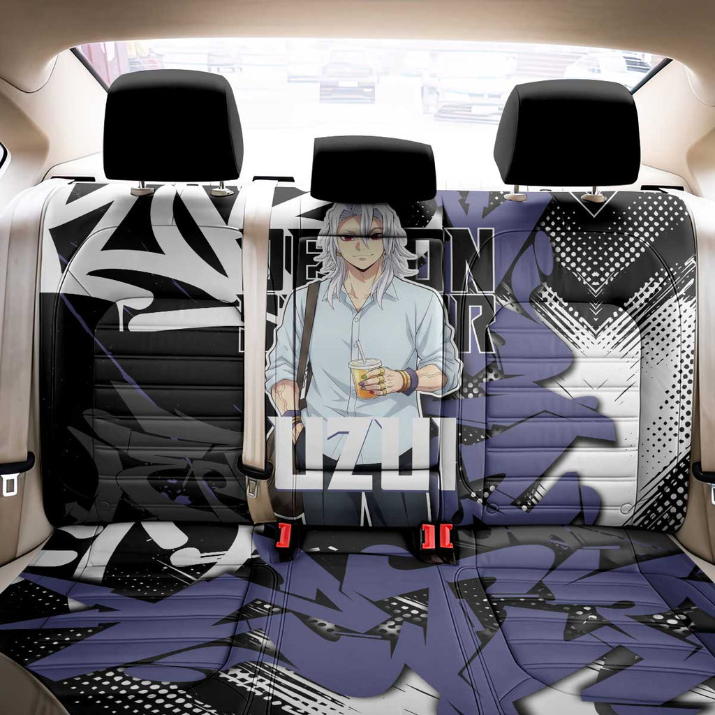 Uzui Tengen Demon Slayer Back Car Seat Cover Purple & Black Graffiti Anime