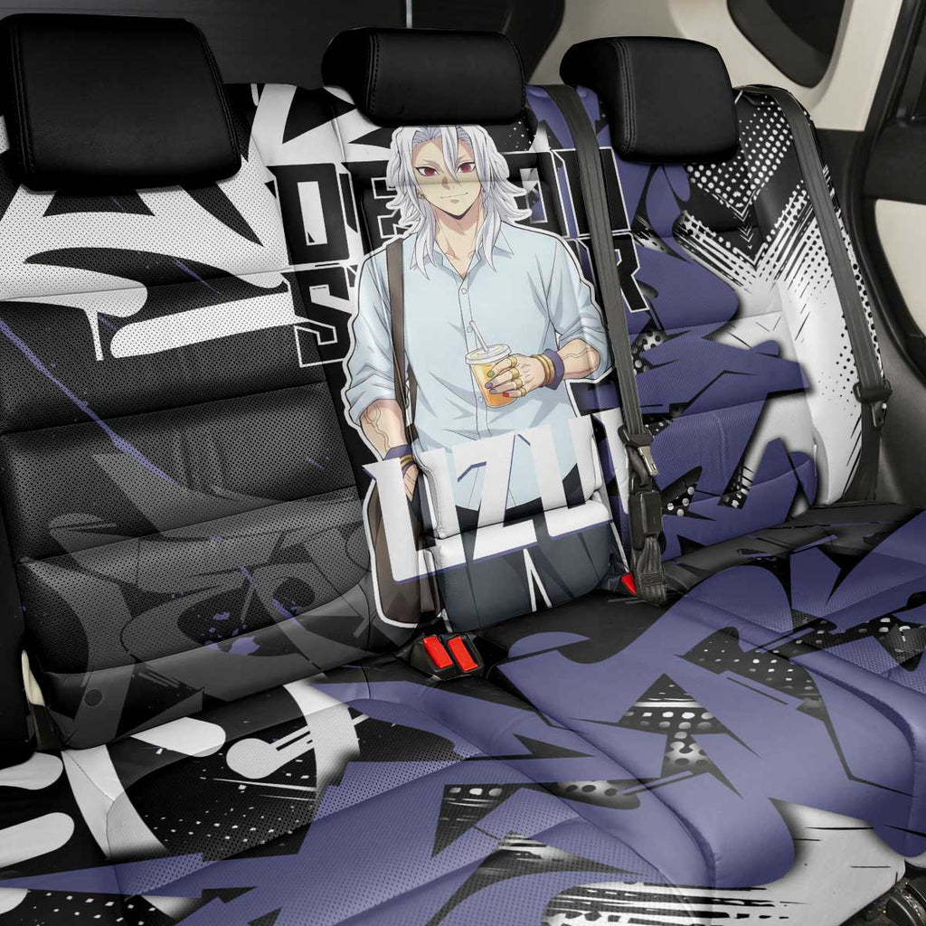 Uzui Tengen Demon Slayer Back Car Seat Cover Purple & Black Graffiti Anime
