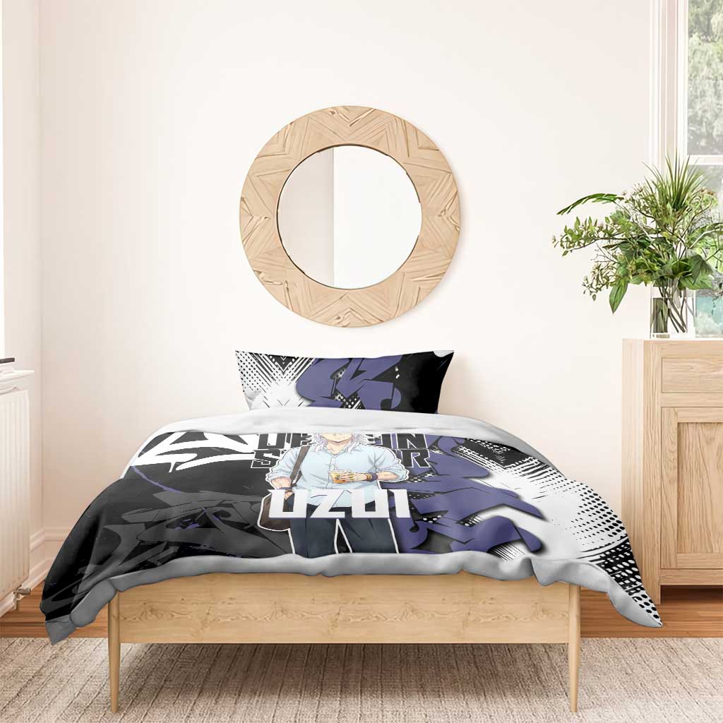 Uzui Tengen Demon Slayer Bedding Set Purple & Black Graffiti Anime