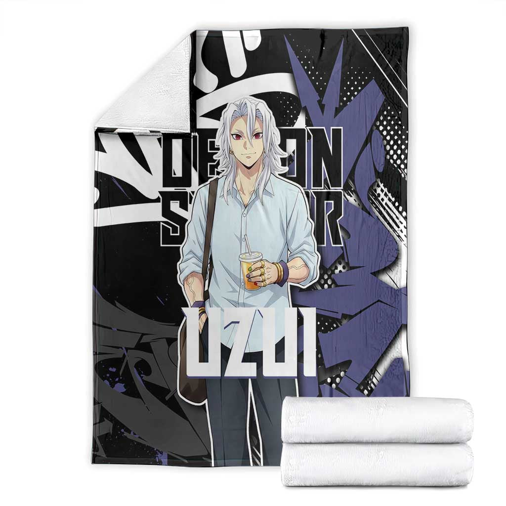 Uzui Tengen Demon Slayer Blanket Purple & Black Graffiti Anime