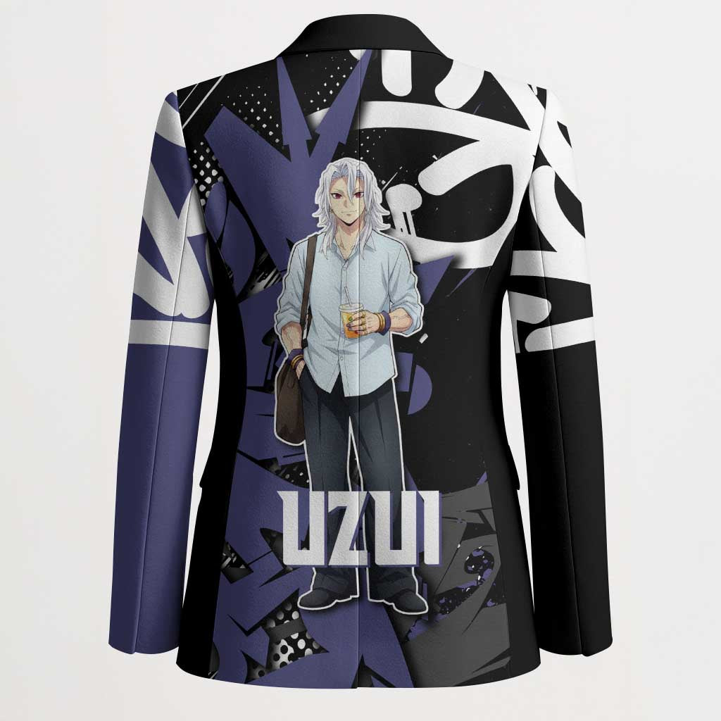 Uzui Tengen Demon Slayer Blazer Purple & Black Graffiti Anime