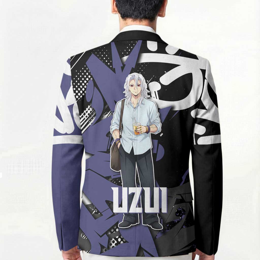 Uzui Tengen Demon Slayer Blazer Purple & Black Graffiti Anime