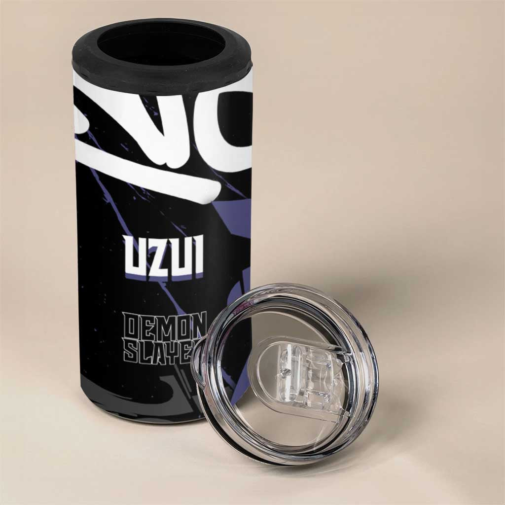 Uzui Tengen Demon Slayer 4 in 1 Can Cooler Tumbler Purple & Black Graffiti Anime