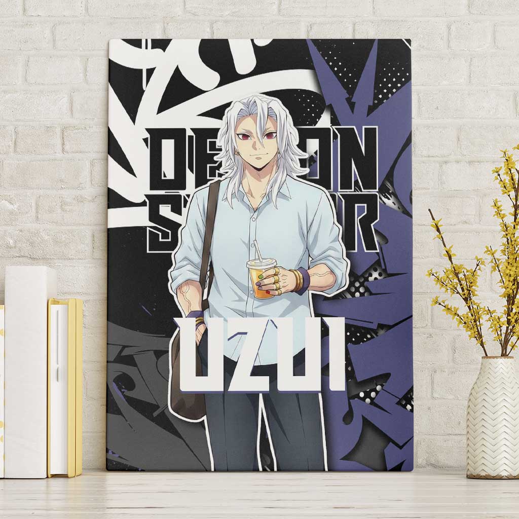 Uzui Tengen Demon Slayer Canvas Wall Art Purple & Black Graffiti Anime