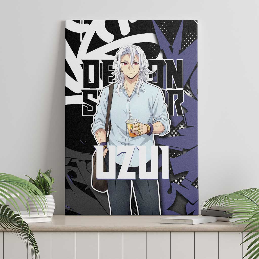 Uzui Tengen Demon Slayer Canvas Wall Art Purple & Black Graffiti Anime