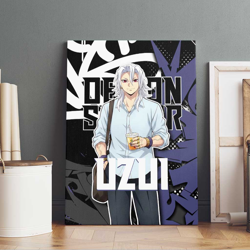 Uzui Tengen Demon Slayer Canvas Wall Art Purple & Black Graffiti Anime