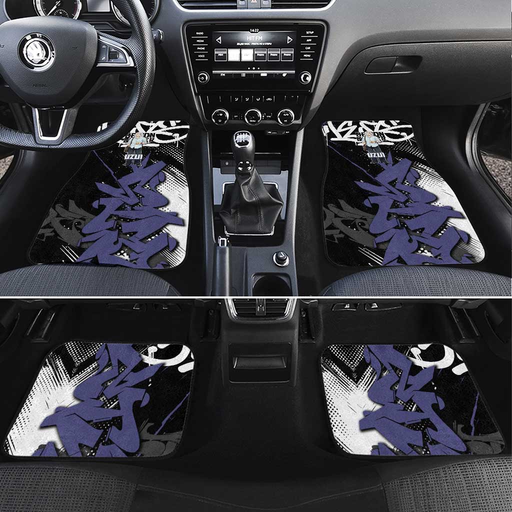 Uzui Tengen Demon Slayer Car Mats Purple & Black Graffiti Anime
