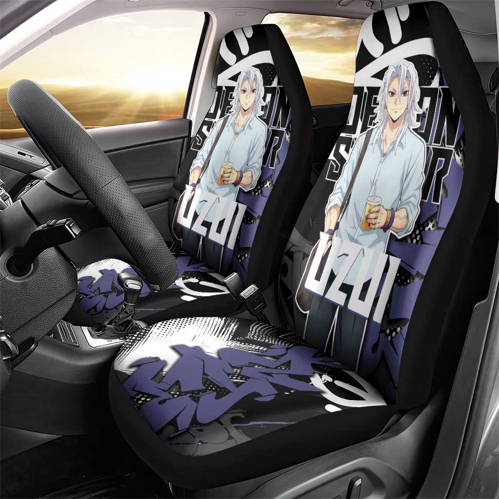 Uzui Tengen Demon Slayer Car Seat Cover Purple & Black Graffiti Anime