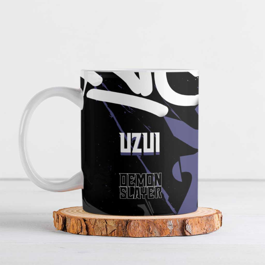 Uzui Tengen Demon Slayer Ceramic Mug Purple & Black Graffiti Anime