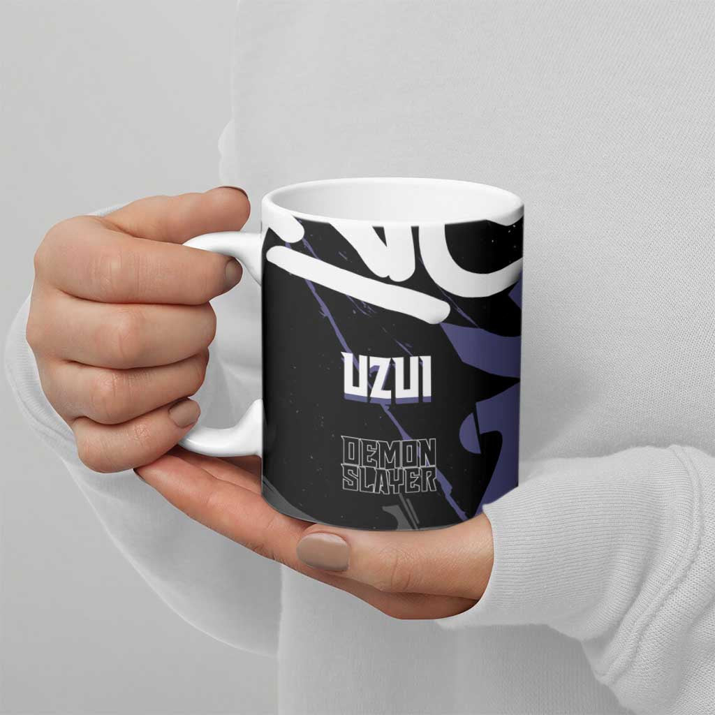 Uzui Tengen Demon Slayer Ceramic Mug Purple & Black Graffiti Anime