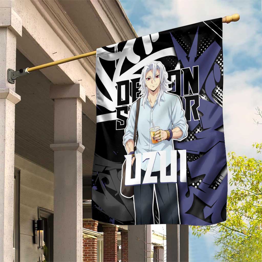 Uzui Tengen Demon Slayer Garden Flag Purple & Black Graffiti Anime