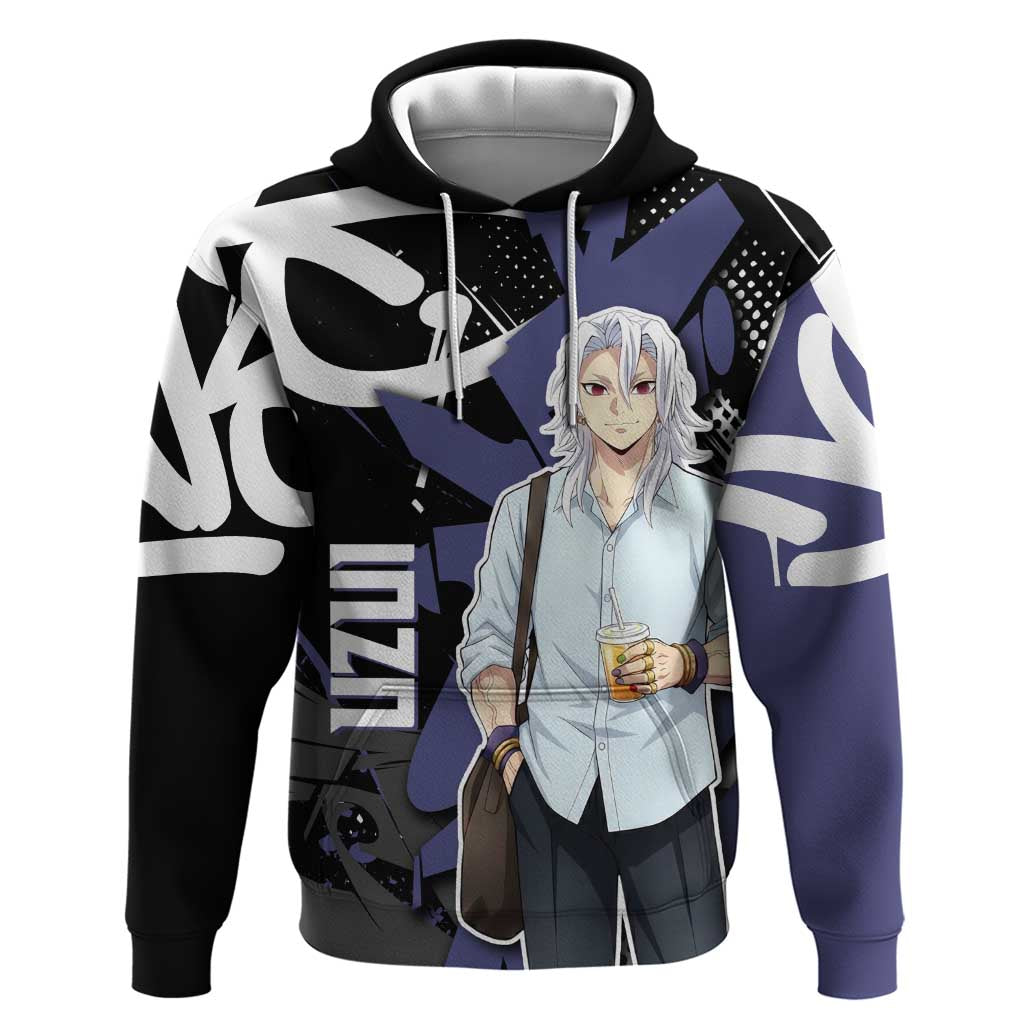 Uzui Tengen Demon Slayer Hoodie Purple & Black Graffiti Anime