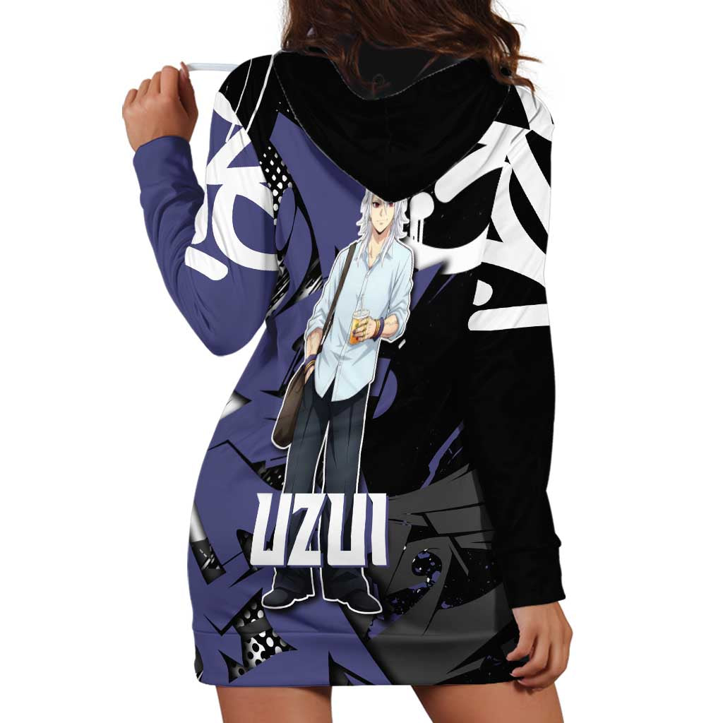 Uzui Tengen Demon Slayer Hoodie Dress Purple & Black Graffiti Anime