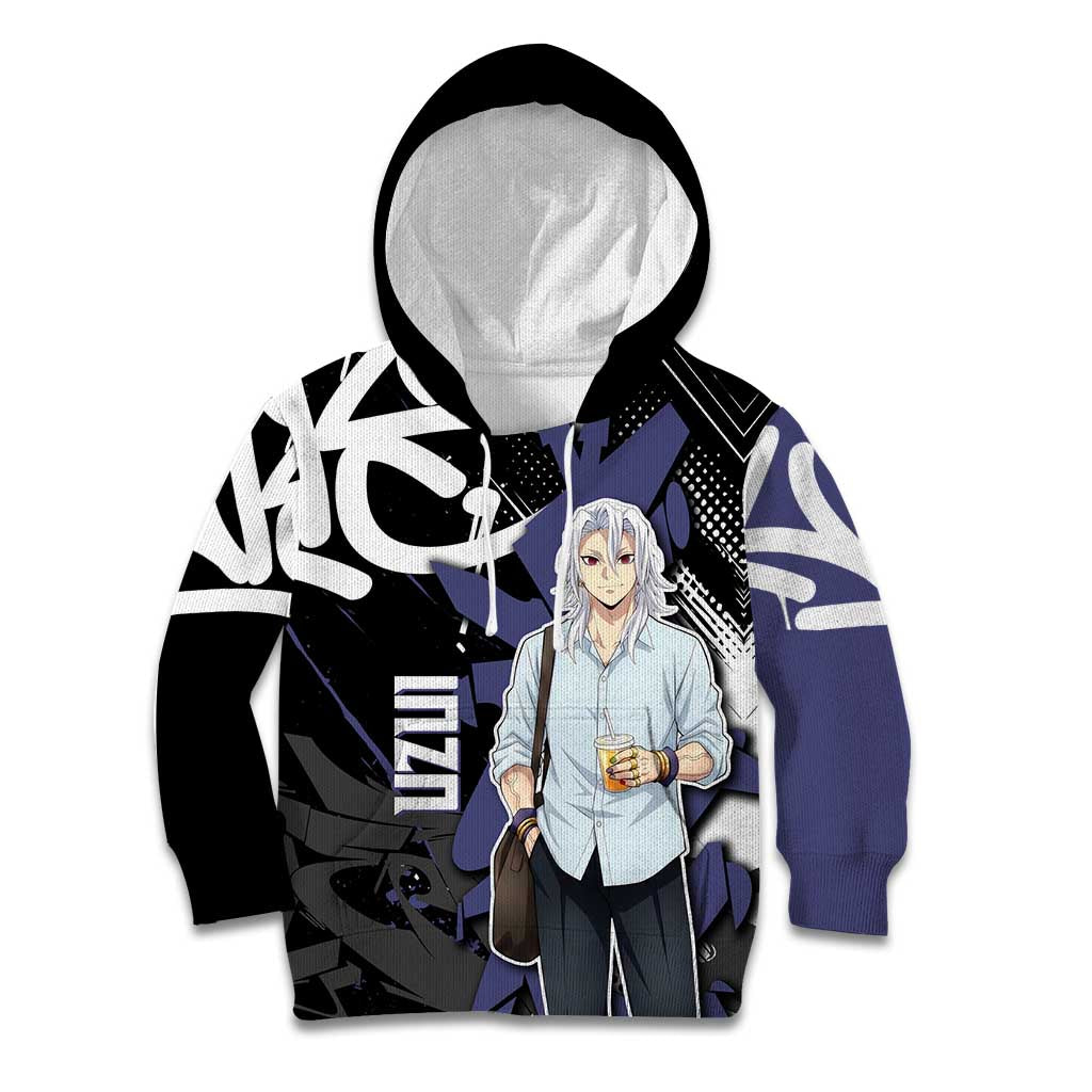 Uzui Tengen Demon Slayer Kid Hoodie Purple & Black Graffiti Anime