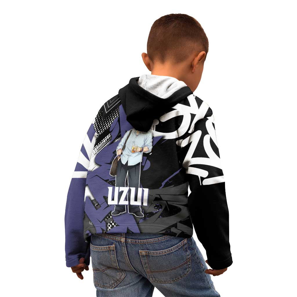 Uzui Tengen Demon Slayer Kid Hoodie Purple & Black Graffiti Anime