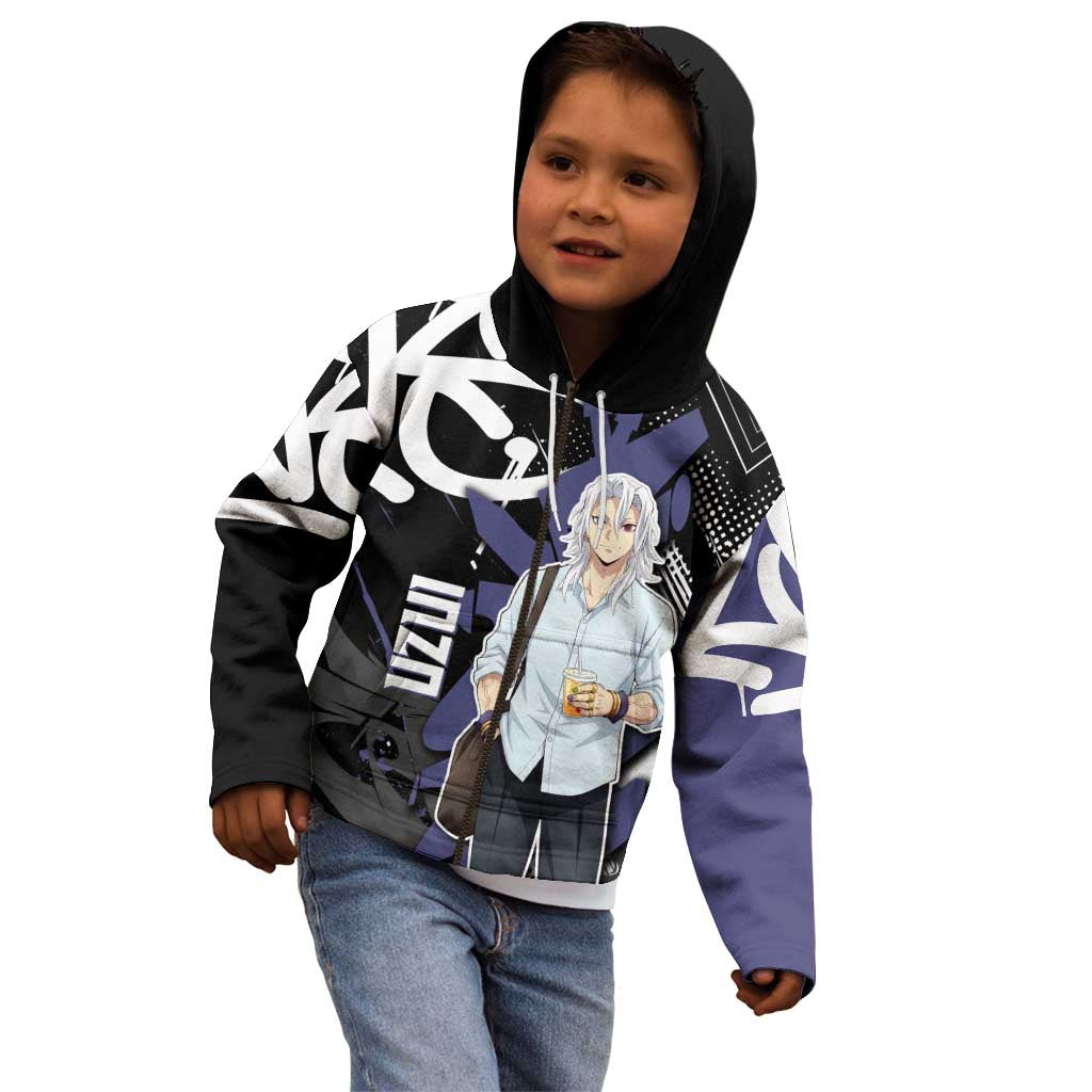 Uzui Tengen Demon Slayer Kid Hoodie Purple & Black Graffiti Anime