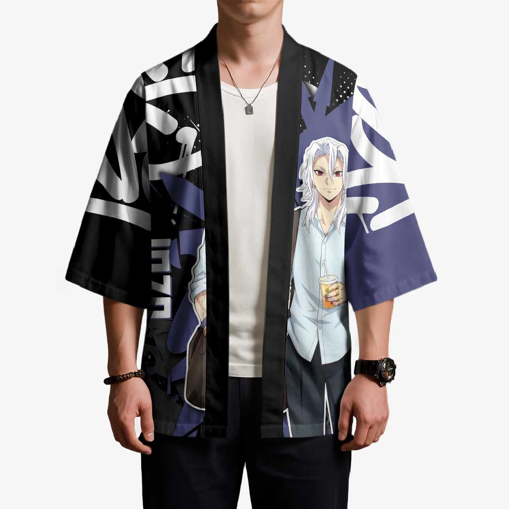 Uzui Tengen Demon Slayer Kimono Purple & Black Graffiti Anime