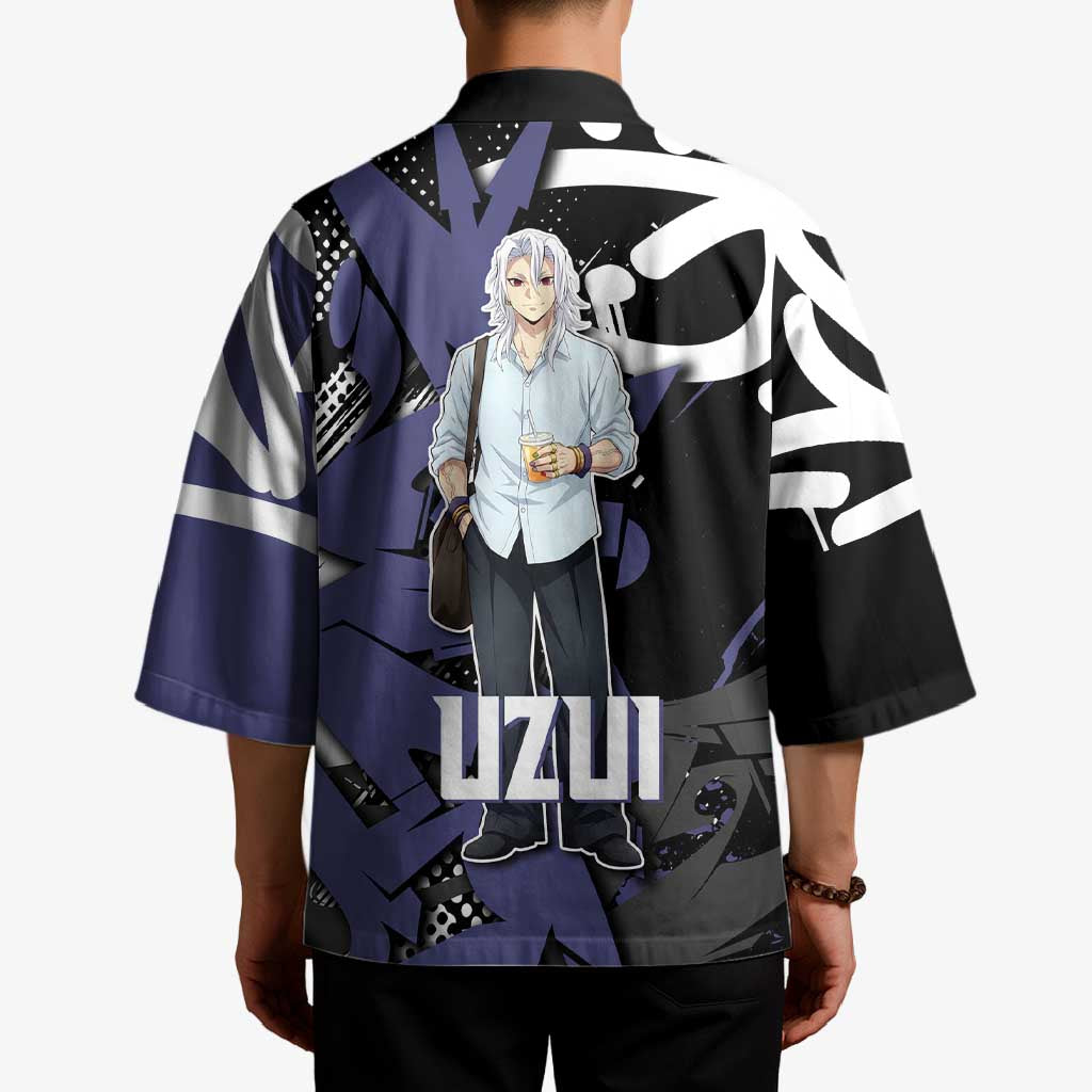Uzui Tengen Demon Slayer Kimono Purple & Black Graffiti Anime