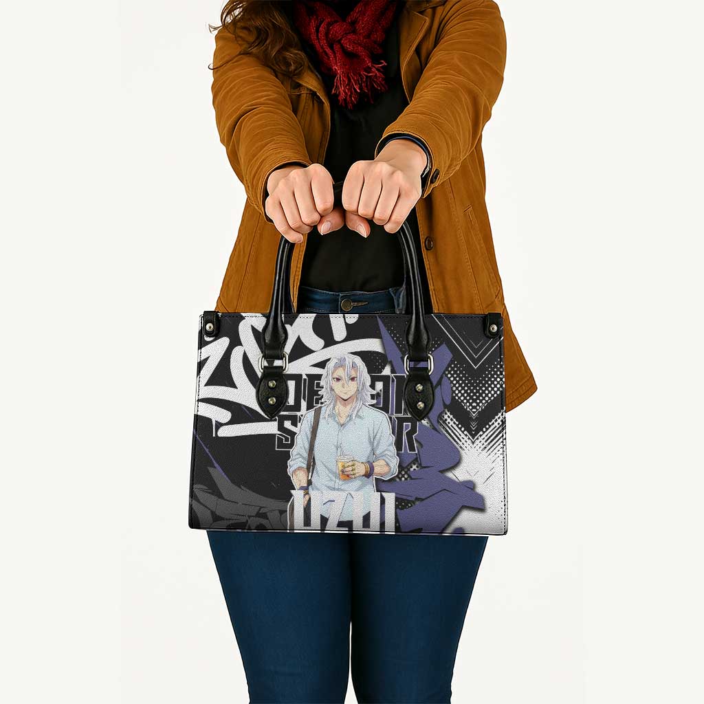 Uzui Tengen Demon Slayer Leather Bag Purple & Black Graffiti Anime