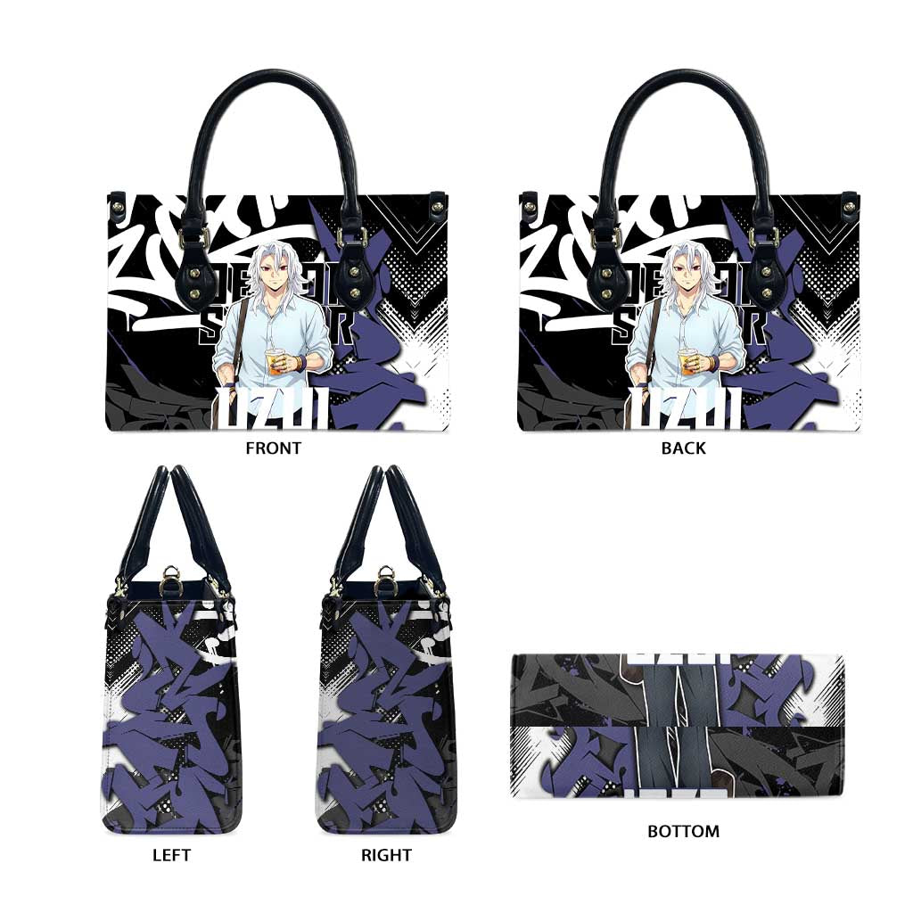 Uzui Tengen Demon Slayer Leather Bag Purple & Black Graffiti Anime