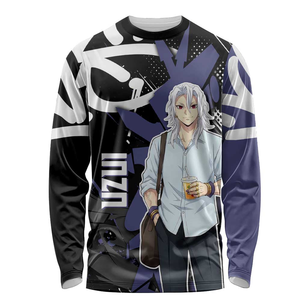 Uzui Tengen Demon Slayer Long Sleeve Shirt Purple & Black Graffiti Anime