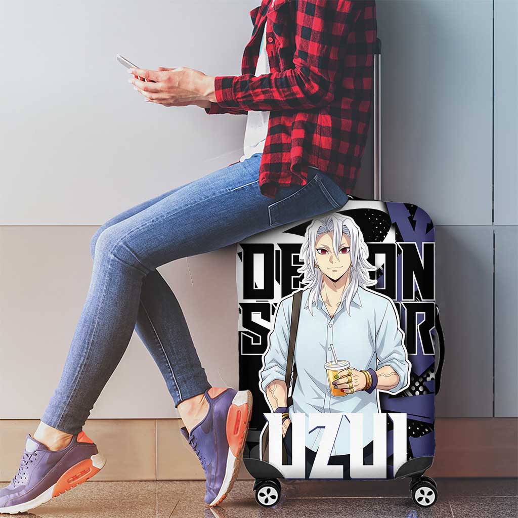 Uzui Tengen Demon Slayer Luggage Cover Purple & Black Graffiti Anime