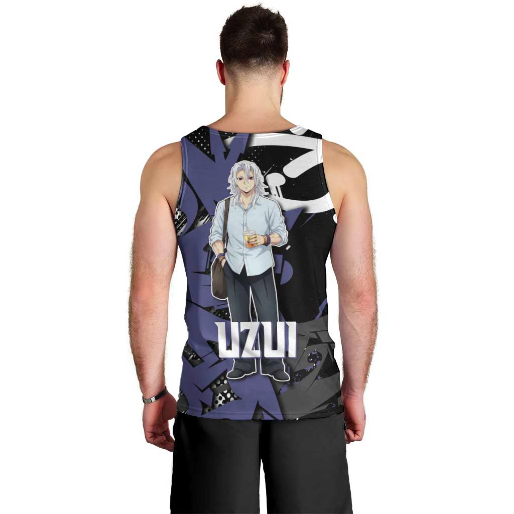 Uzui Tengen Demon Slayer Men Tank Top Purple & Black Graffiti Anime