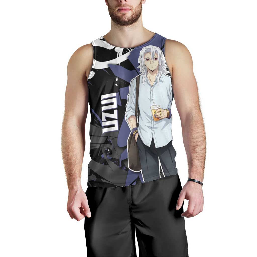 Uzui Tengen Demon Slayer Men Tank Top Purple & Black Graffiti Anime