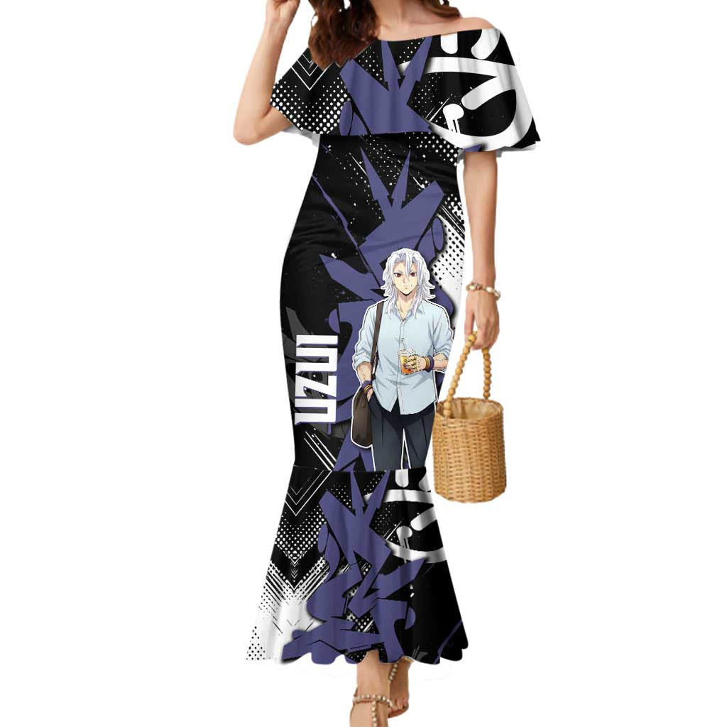 Uzui Tengen Demon Slayer Mermaid Dress Purple & Black Graffiti Anime