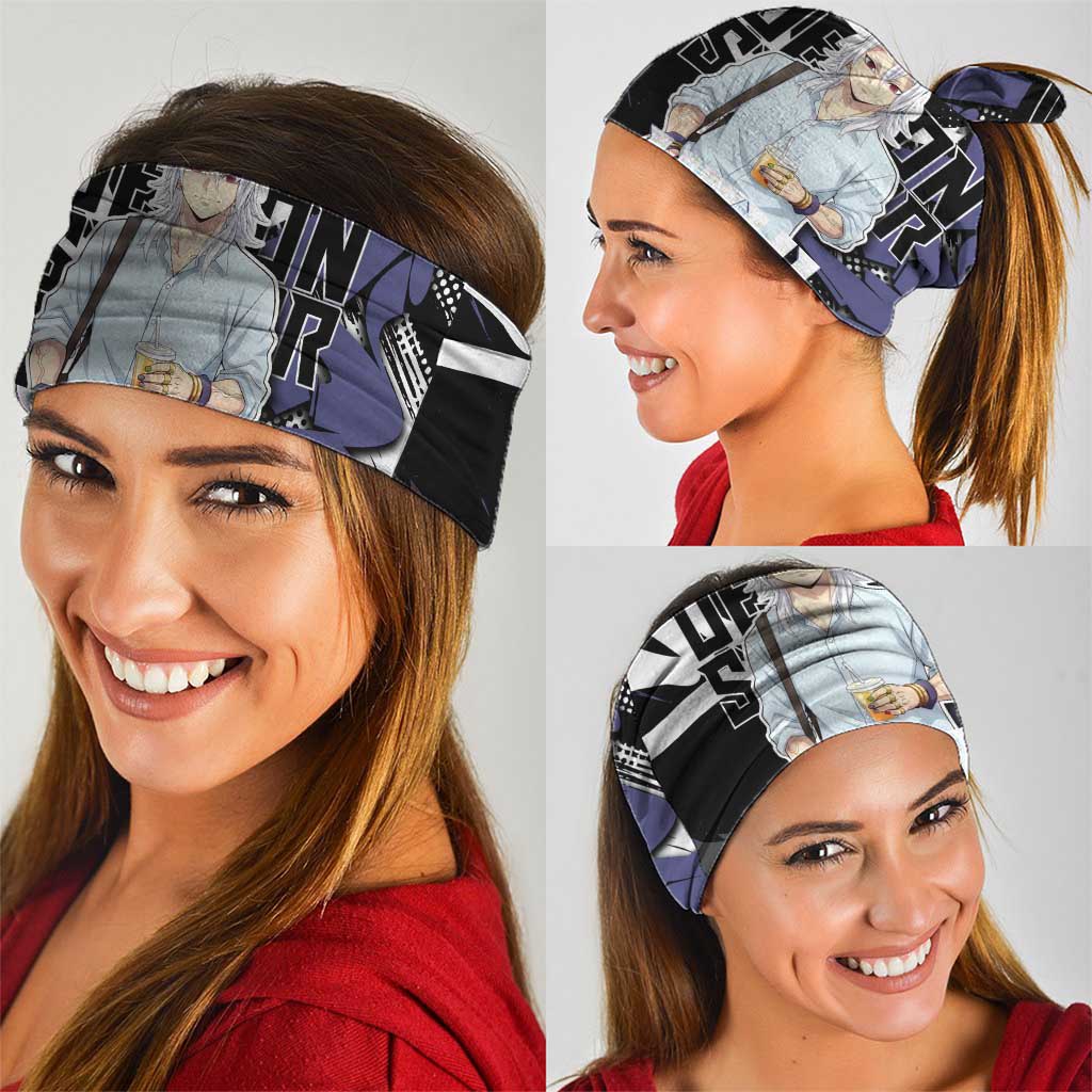 Uzui Tengen Demon Slayer Neck Gaiter Purple & Black Graffiti Anime