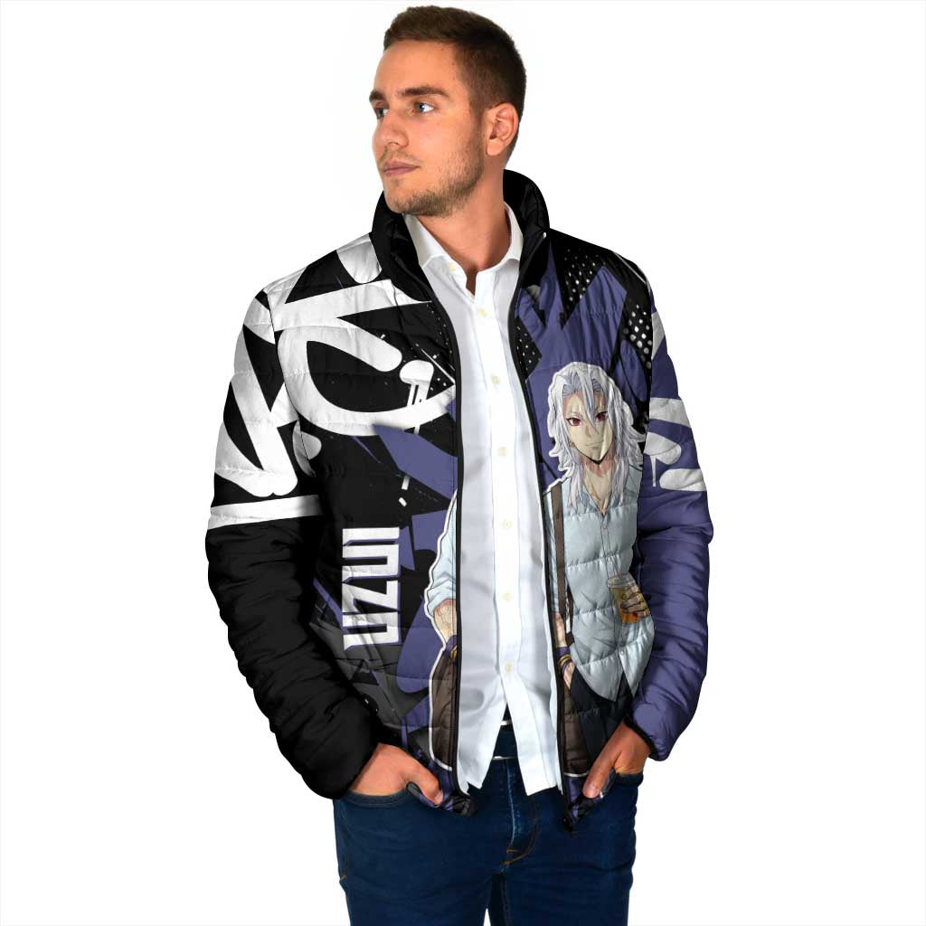 Uzui Tengen Demon Slayer Padded Jacket Purple & Black Graffiti Anime