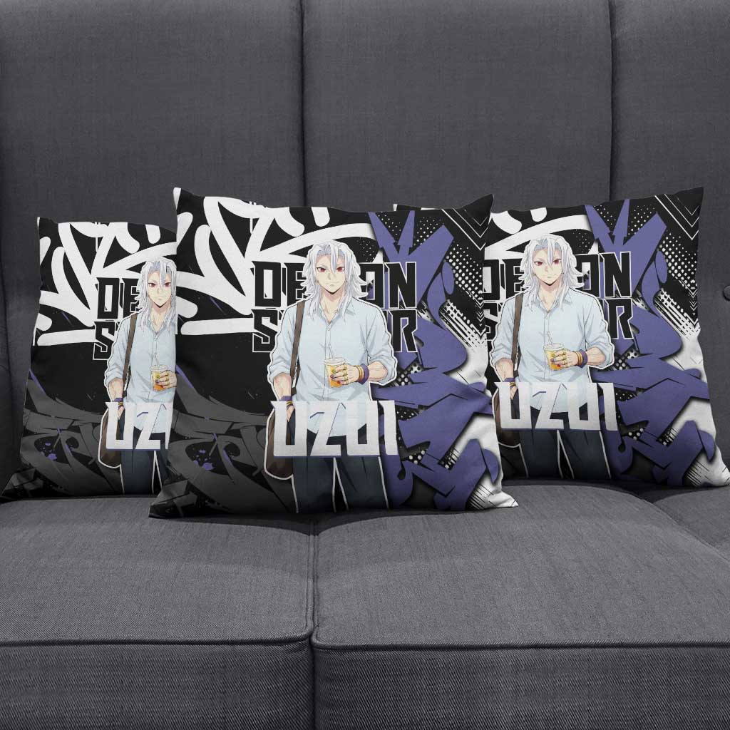 Uzui Tengen Demon Slayer Pillow Cover Purple & Black Graffiti Anime