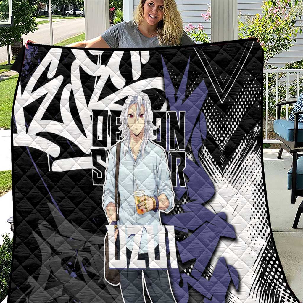 Uzui Tengen Demon Slayer Quilt Purple & Black Graffiti Anime
