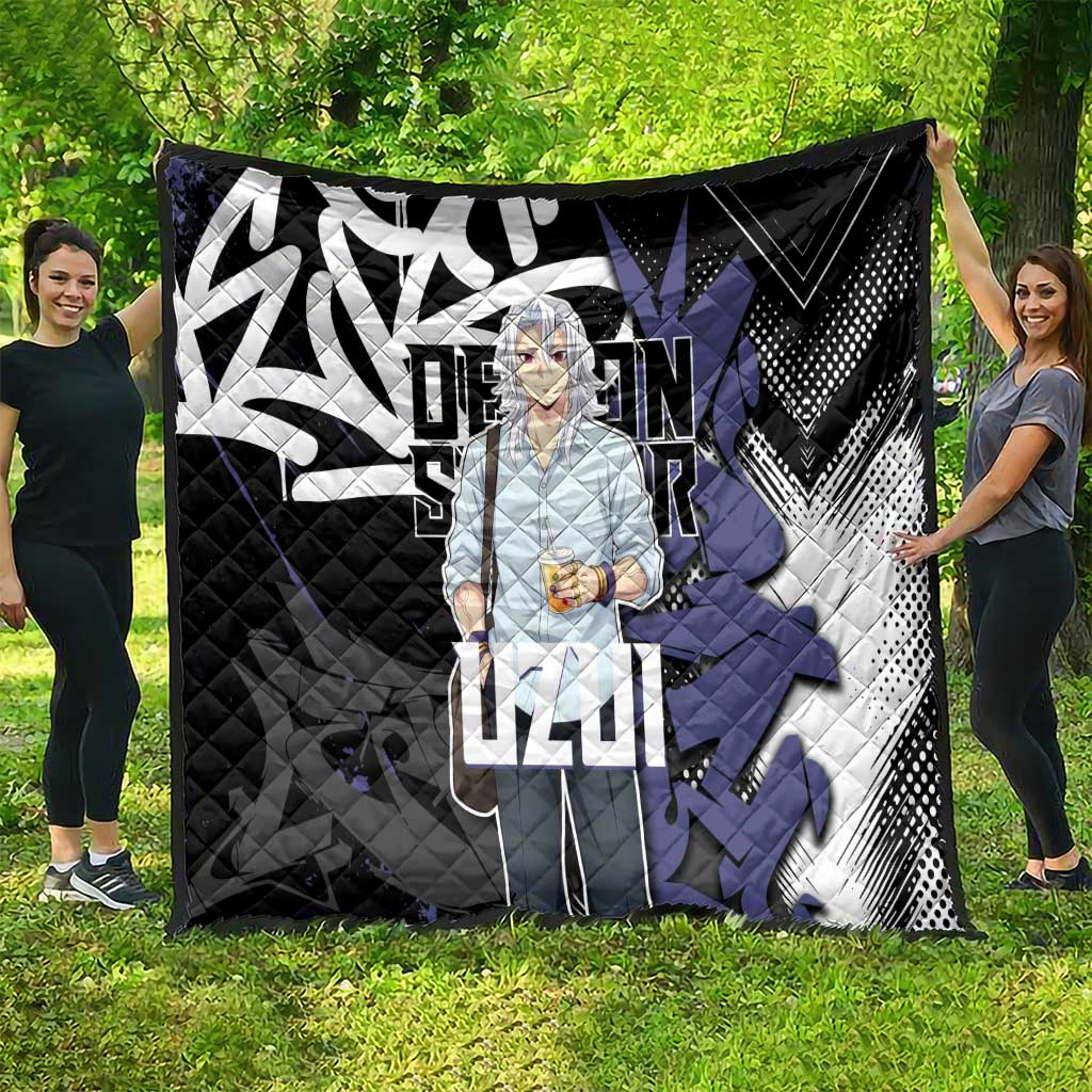 Uzui Tengen Demon Slayer Quilt Purple & Black Graffiti Anime