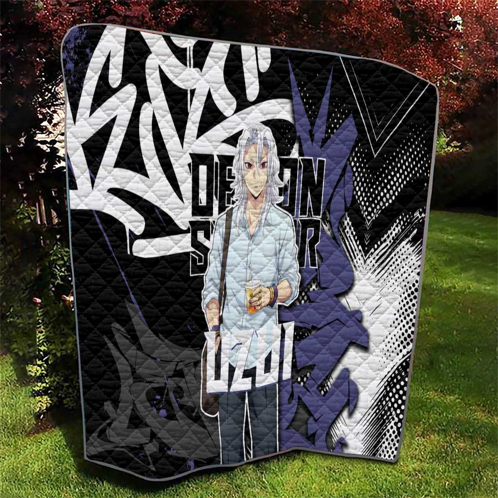 Uzui Tengen Demon Slayer Quilt Purple & Black Graffiti Anime