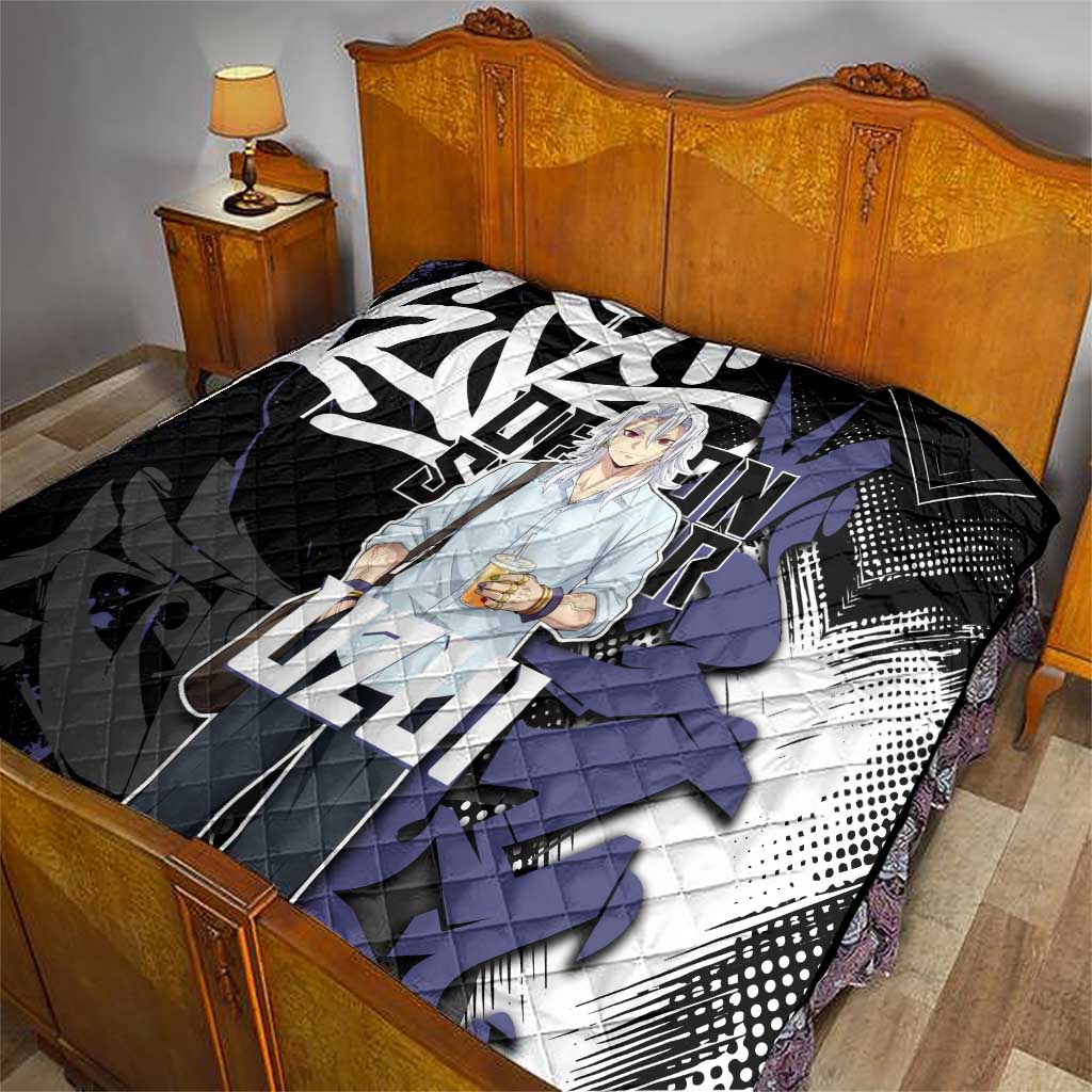 Uzui Tengen Demon Slayer Quilt Purple & Black Graffiti Anime