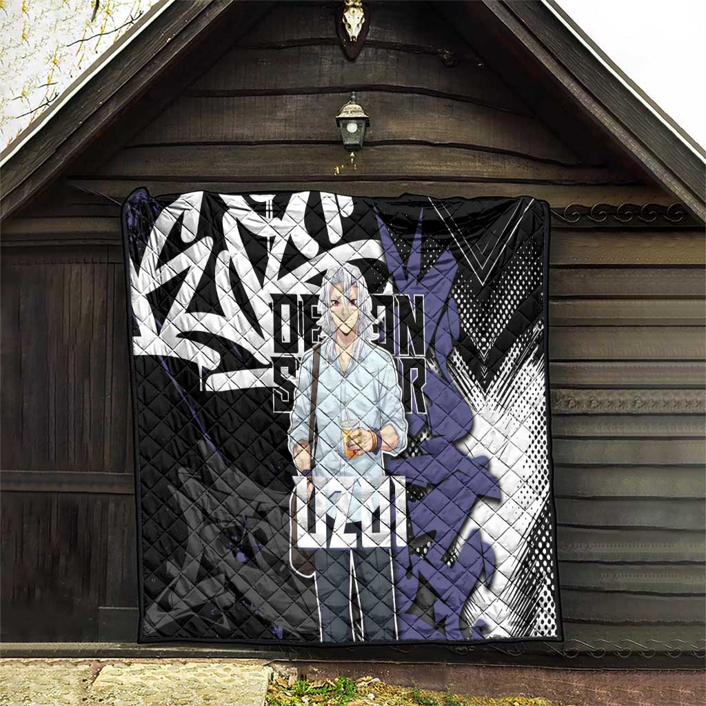 Uzui Tengen Demon Slayer Quilt Purple & Black Graffiti Anime