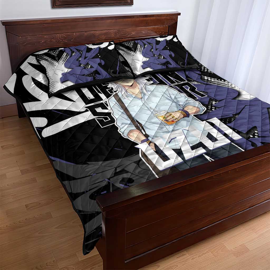 Uzui Tengen Demon Slayer Quilt Bed Set Purple & Black Graffiti Anime