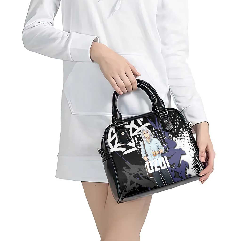 Uzui Tengen Demon Slayer Shoulder Handbag Purple & Black Graffiti Anime