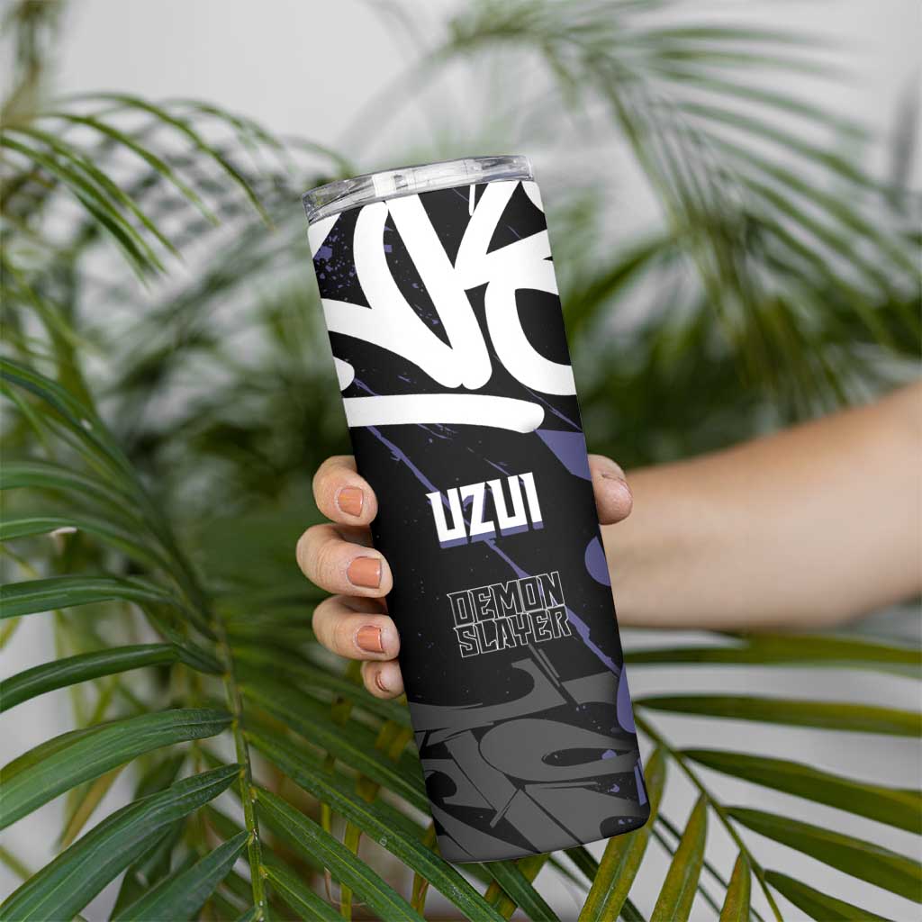 Uzui Tengen Demon Slayer Skinny Tumbler Purple & Black Graffiti Anime