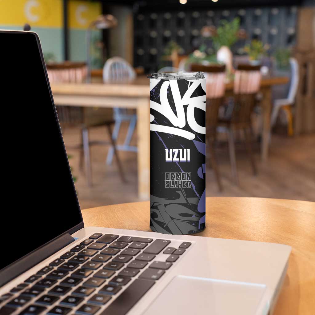Uzui Tengen Demon Slayer Skinny Tumbler Purple & Black Graffiti Anime