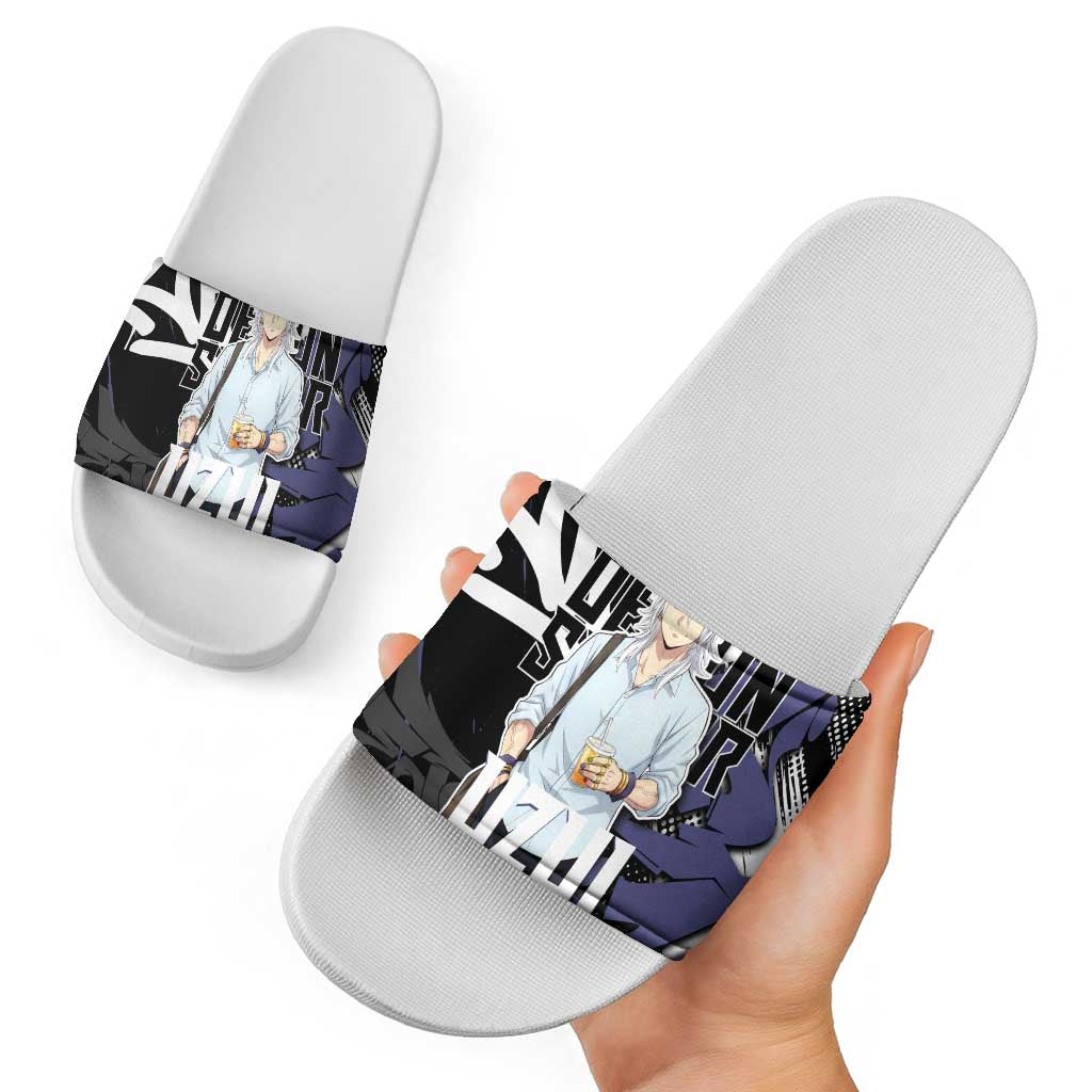 Uzui Tengen Demon Slayer Slide Sandals Purple & Black Graffiti Anime