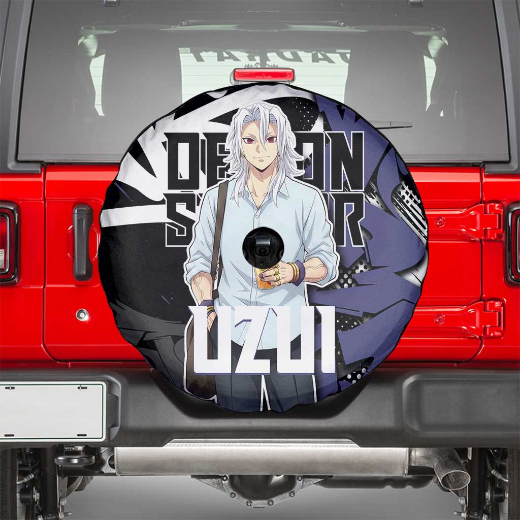 Uzui Tengen Demon Slayer Spare Tire Cover Purple & Black Graffiti Anime