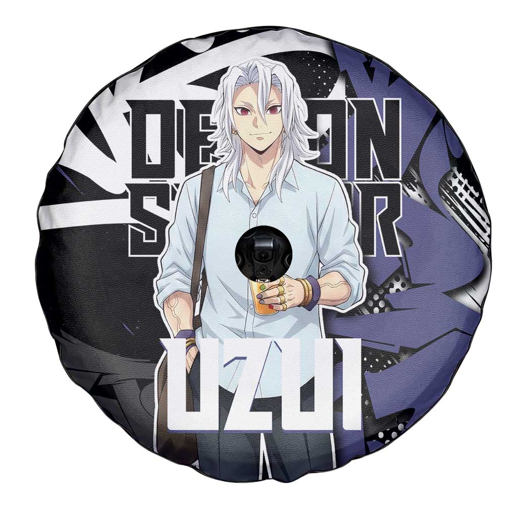 Uzui Tengen Demon Slayer Spare Tire Cover Purple & Black Graffiti Anime