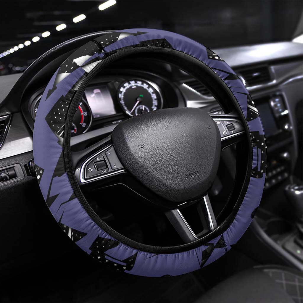 Uzui Tengen Demon Slayer Steering Wheel Cover Purple & Black Graffiti Anime