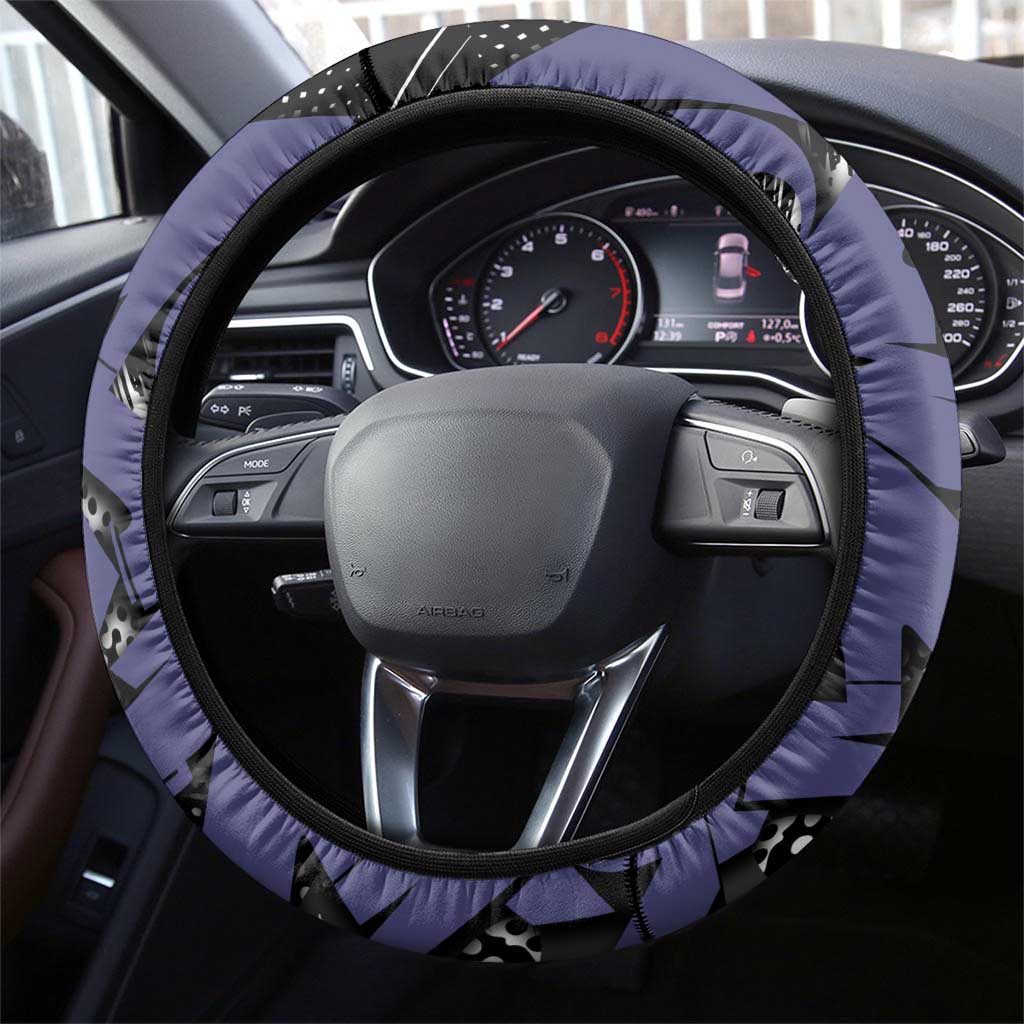 Uzui Tengen Demon Slayer Steering Wheel Cover Purple & Black Graffiti Anime