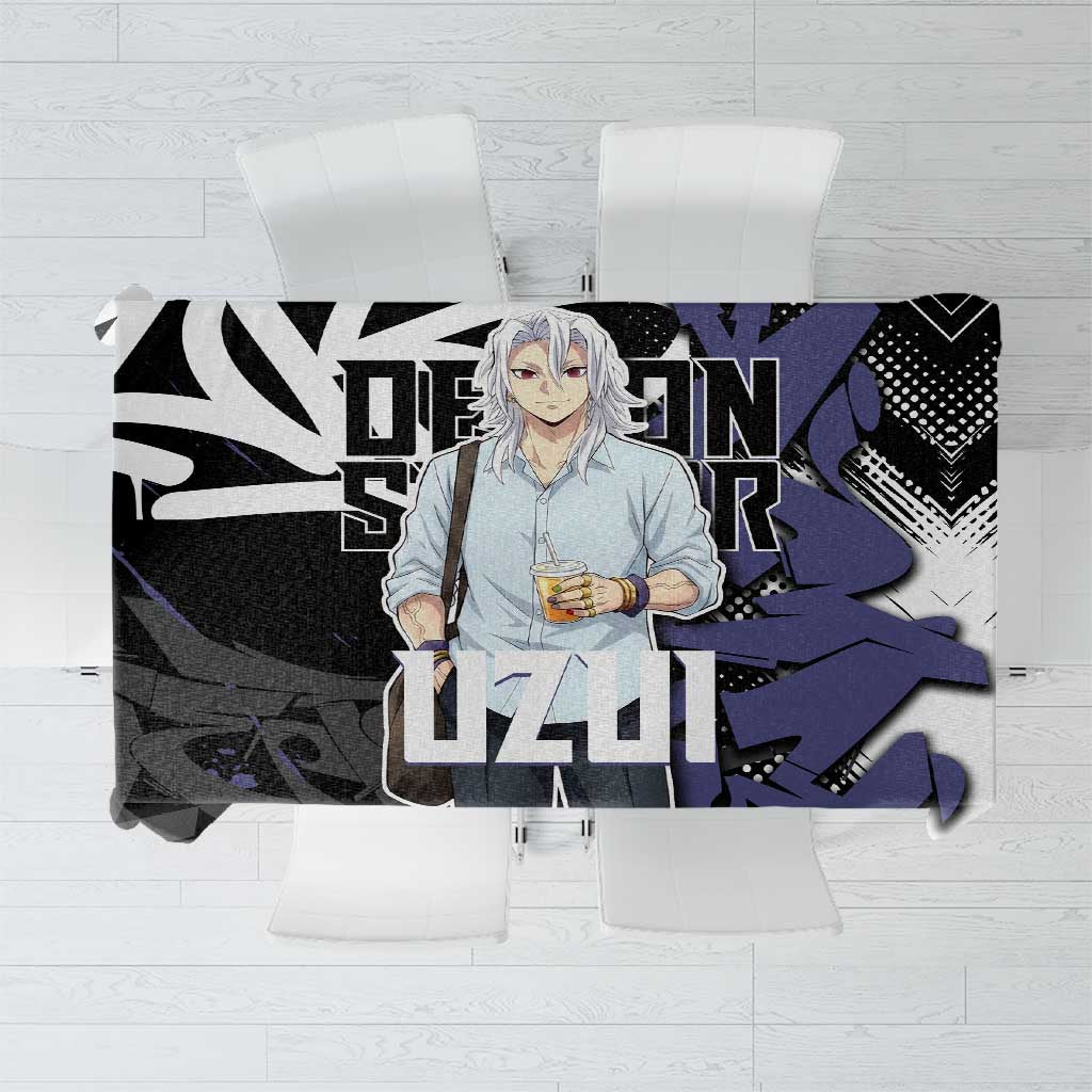 Uzui Tengen Demon Slayer Tablecloth Purple & Black Graffiti Anime