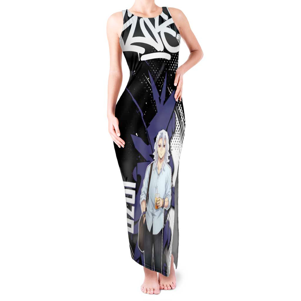 Uzui Tengen Demon Slayer Tank Maxi Dress Purple & Black Graffiti Anime